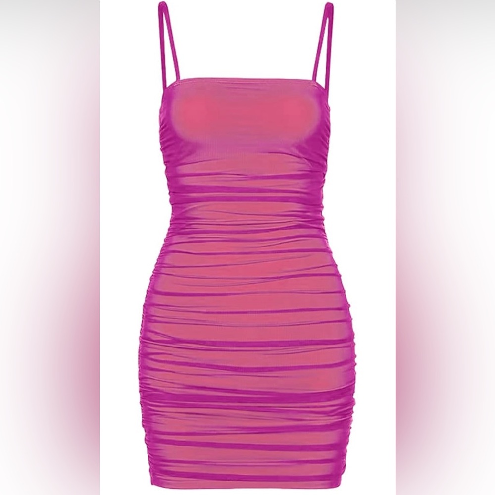 y2k ruched barbie dress